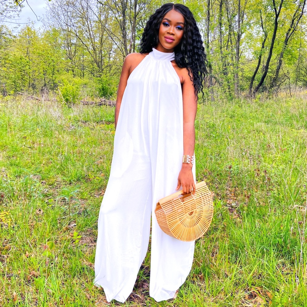 High neck wide leg jumpsuit